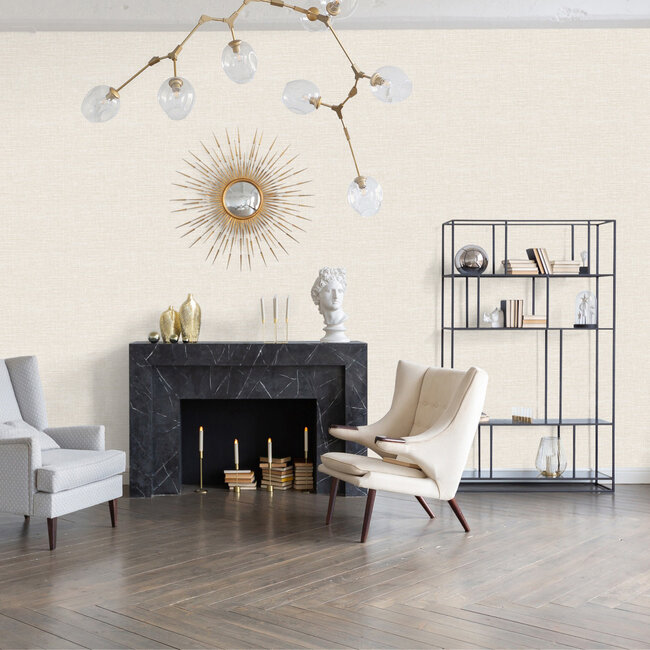 Dutch Wallcoverings Embellish thread effect white - vliesbehang - 10m x 53cm - DE120111