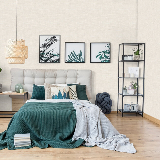 Dutch Wallcoverings Embellish thread effect white - vliesbehang - 10m x 53cm - DE120111