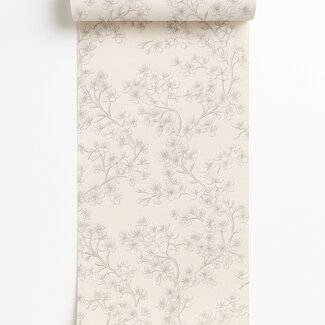 Dutch Wallcoverings Vliesbehang - Grace Cherry blossom silver - GR322201