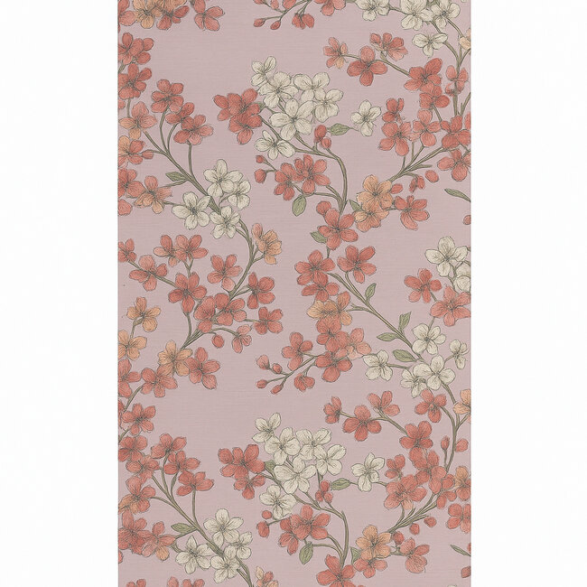 Dutch Wallcoverings Duch Wallcoverings - Grace Cherry blossom blush - vliesbehang - 10m x 53cm - GR322204