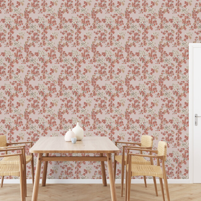 Dutch Wallcoverings Duch Wallcoverings - Grace Cherry blossom blush - vliesbehang - 10m x 53cm - GR322204