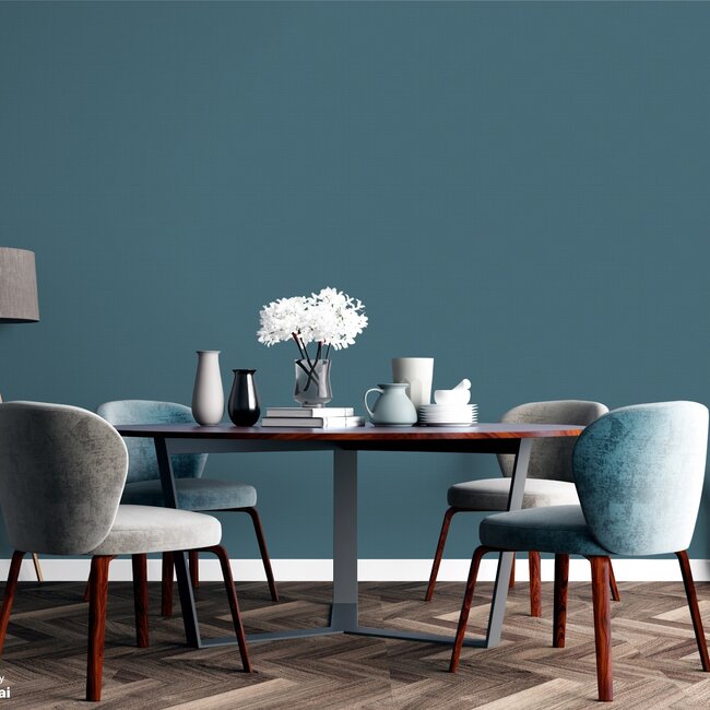 Dutch Wallcoverings Duch Wallcoverings - Grace Diamond plain petrol blue - vliesbehang - 10m x 53cm - GR322408