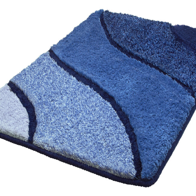 Kleine Wolke Badmat Wave Marineblauw