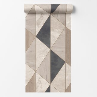 Dutch Wallcoverings Vliesbehang - Arcadia- Vigo grijs/zwart - A65104