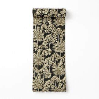 Dutch Wallcoverings Vliesbehang - Arcadia- Palm Forest zwart - A71302