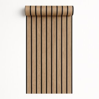 Dutch Wallcoverings Vliesbehang - Artifice/Brut- planken beige/zwart - M802-08