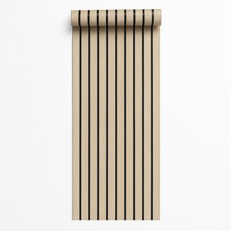 Dutch Wallcoverings Vliesbehang - Artifice/Brut- planken beige/zwart - M802-17