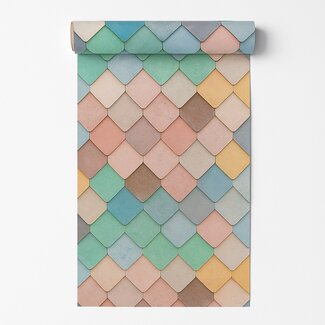 Dutch Wallcoverings Vliesbehang - Artifice- tegels roze/grn/blw - M760-10