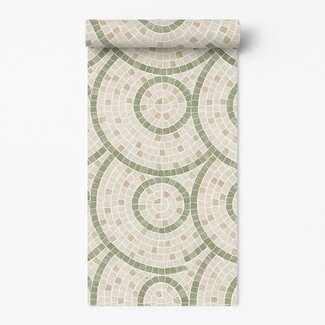 Dutch Wallcoverings Vliesbehang - Artifice- mozaïek tegel beige/groen - M763-04