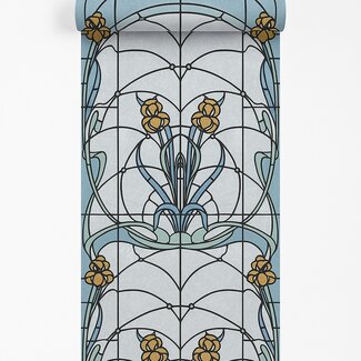 Dutch Wallcoverings Vliesbehang - Artifice- glas in lood grijs/petrol - M793-01