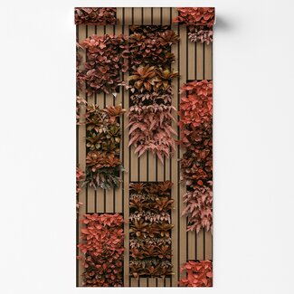 Dutch Wallcoverings Vliesbehang - Artifice- planken/planten bei/bruin - M794-10