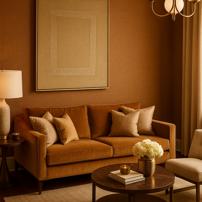 Dutch Wallcoverings Dutch Wallcoverings - Linen & Textures - uni bruin/goud - Vliesbehang - 10m x 53cm - LT10021