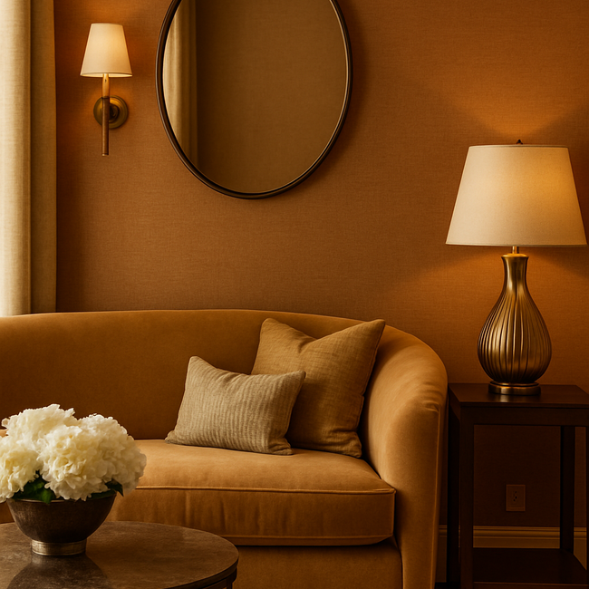 Dutch Wallcoverings Dutch Wallcoverings - Linen & Textures - uni bruin/goud - Vliesbehang - 10m x 53cm - LT10021