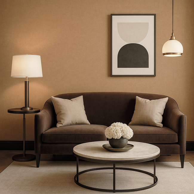 Dutch Wallcoverings Dutch Wallcoverings - Linen & Textures - uni toffee - Vliesbehang - 10m x 53cm - TT10004