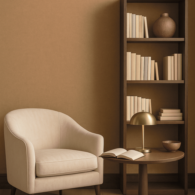 Dutch Wallcoverings Dutch Wallcoverings - Linen & Textures - uni toffee - Vliesbehang - 10m x 53cm - TT10004