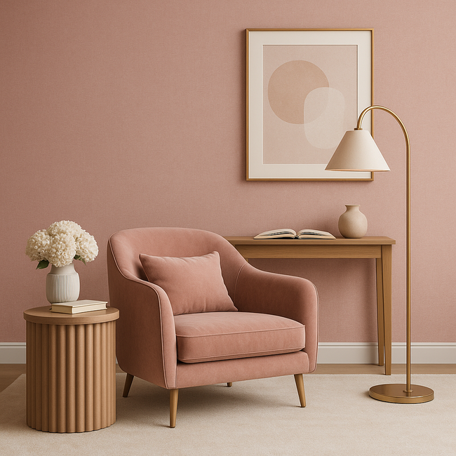 Dutch Wallcoverings Dutch Wallcoverings - Linen & Textures - uni pink - Vliesbehang - 10m x 53cm - TT10006