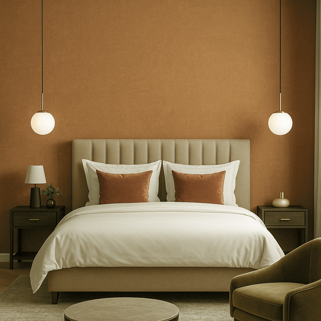 Dutch Wallcoverings Dutch Wallcoverings - Linen & Textures - uni browngold - Vliesbehang - 10m x 53cm - TT10009