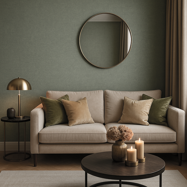 Dutch Wallcoverings Dutch Wallcoverings - Linen & Textures - uni green - Vliesbehang - 10m x 53cm - TT10011