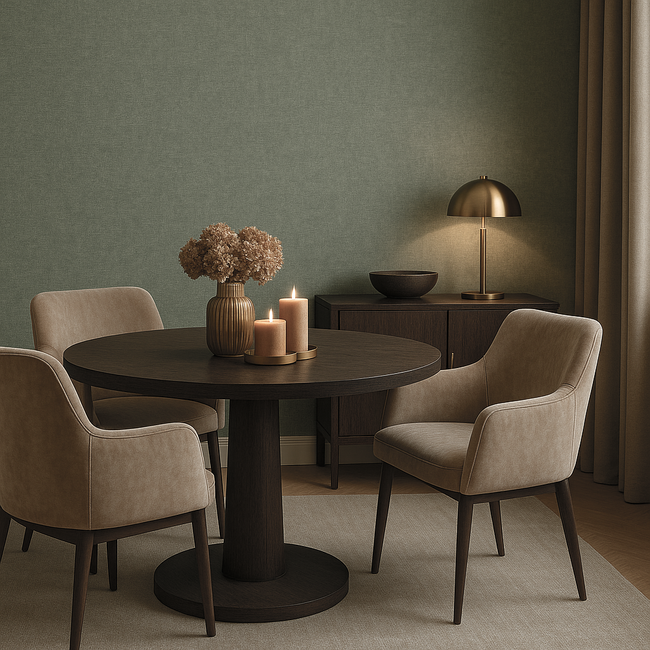 Dutch Wallcoverings Dutch Wallcoverings - Linen & Textures - uni green - Vliesbehang - 10m x 53cm - TT10011