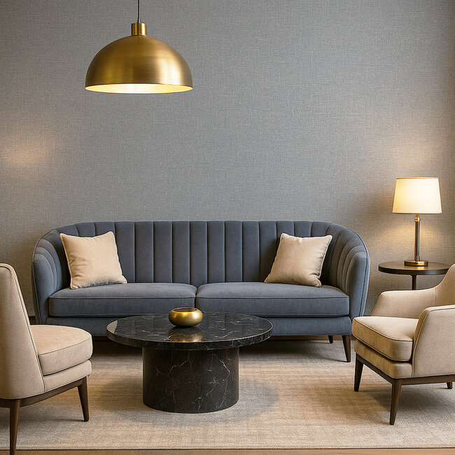 Dutch Wallcoverings Dutch Wallcoverings - Renaissance - Natural Weave Aqua  - Vliesbehang - 10m x 53cm - RE521044