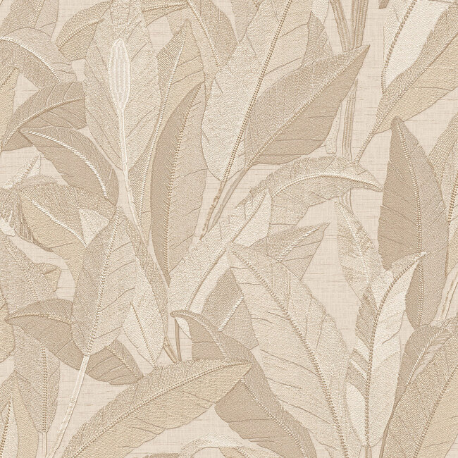 Dutch Wallcoverings Dutch Wallcoverings - Renaissance - Leaves Beige  - Vliesbehang - 10m x 53cm - RE521052