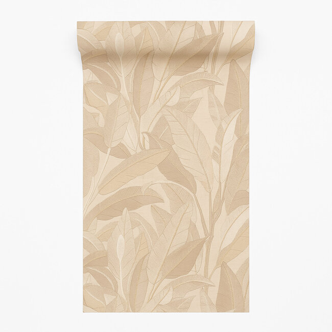 Dutch Wallcoverings Dutch Wallcoverings - Renaissance - Leaves Beige  - Vliesbehang - 10m x 53cm - RE521052