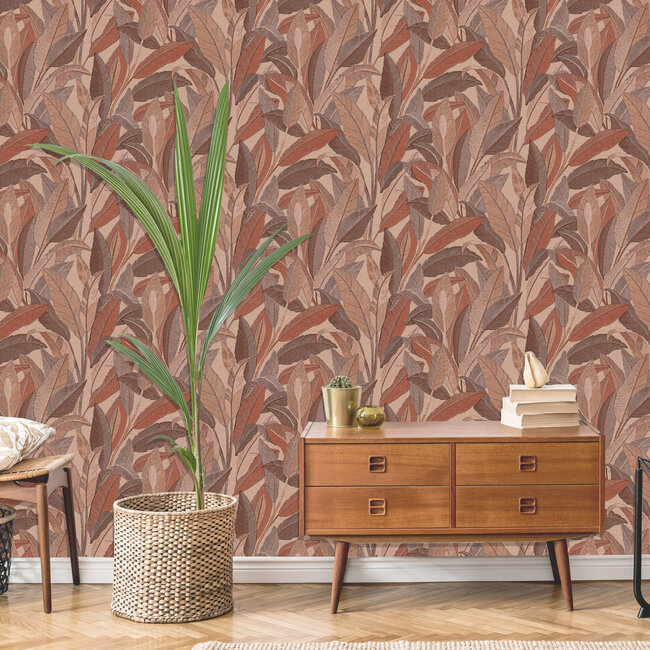 Dutch Wallcoverings Dutch Wallcoverings - Renaissance - Leaves Rust - Vliesbehang - 10m x 53cm - RE521055