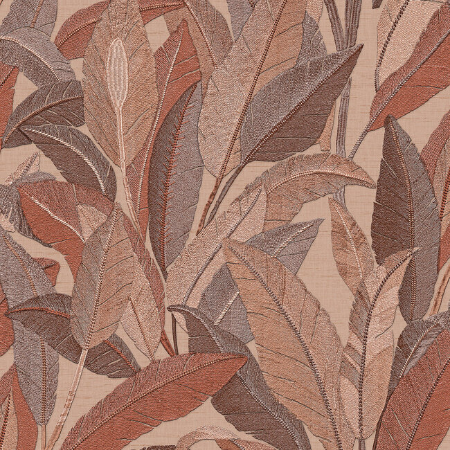 Dutch Wallcoverings Dutch Wallcoverings - Renaissance - Leaves Rust - Vliesbehang - 10m x 53cm - RE521055