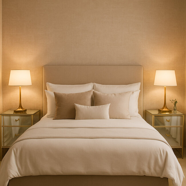 Dutch Wallcoverings Dutch Wallcoverings - Renaissance - Needle Point Plain Beige - Vliesbehang - 10m x 53cm - RE521063