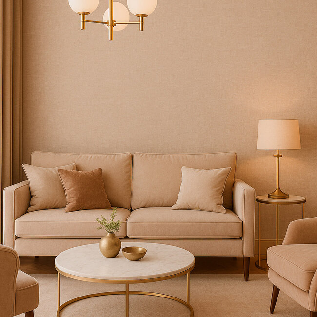 Dutch Wallcoverings Dutch Wallcoverings - Renaissance - Needle Point Plain Brown - Vliesbehang - 10m x 53cm - RE521064