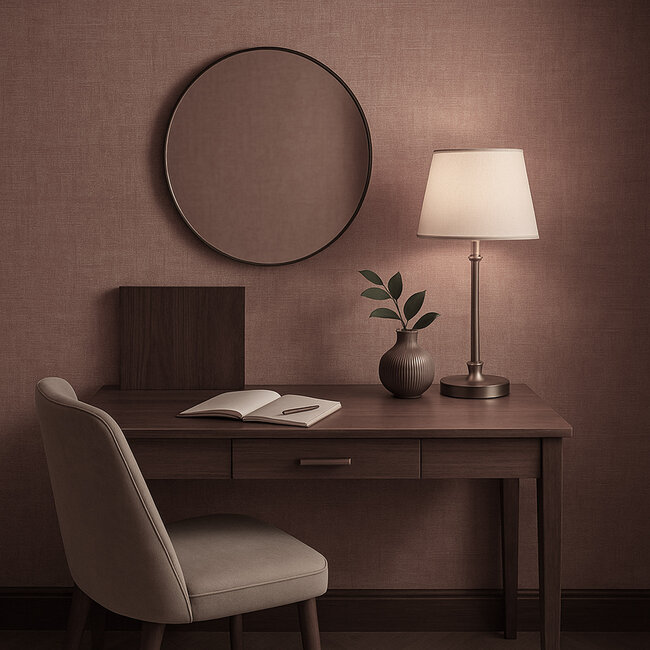 Dutch Wallcoverings Dutch Wallcoverings - Renaissance - Needle Point Plain Brown - Vliesbehang - 10m x 53cm - RE521064