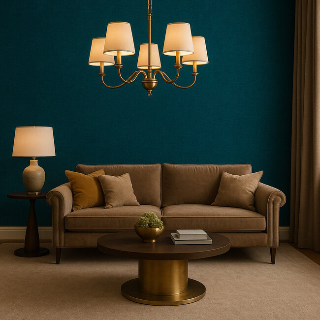 Dutch Wallcoverings Dutch Wallcoverings - Renaissance - Needle Point Plain Petrol Blue - Vliesbehang - 10m x 53cm - RE521066