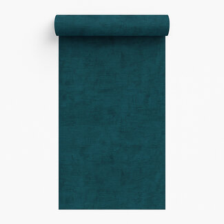 Dutch Wallcoverings Vliesbehang - Renaissance - Needle Point Plain Petrol Blue - RE521066