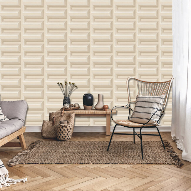 Dutch Wallcoverings Dutch Wallcoverings - Renaissance - Grecian Key Beige - Vliesbehang - 10m x 53cm - RE521072