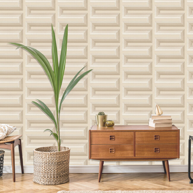 Dutch Wallcoverings Dutch Wallcoverings - Renaissance - Grecian Key Beige - Vliesbehang - 10m x 53cm - RE521072