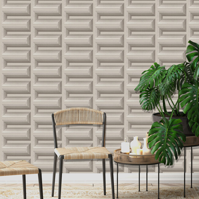 Dutch Wallcoverings Dutch Wallcoverings - Renaissance - Grecian Key Grey - Vliesbehang - 10m x 53cm - RE521073