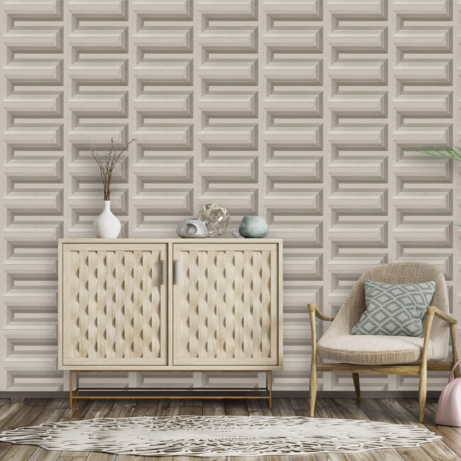 Dutch Wallcoverings Dutch Wallcoverings - Renaissance - Grecian Key Grey - Vliesbehang - 10m x 53cm - RE521073