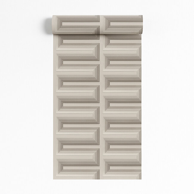 Dutch Wallcoverings Dutch Wallcoverings - Renaissance - Grecian Key Grey - Vliesbehang - 10m x 53cm - RE521073