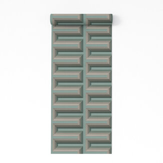 Dutch Wallcoverings Vliesbehang - Renaissance - Grecian Key Aqua - RE521075