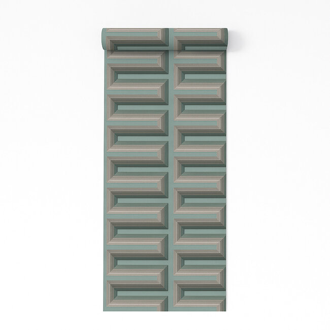 Dutch Wallcoverings Dutch Wallcoverings - Renaissance - Grecian Key Aqua - Vliesbehang - 10m x 53cm - RE521075