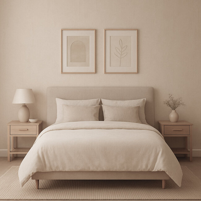 Dutch Wallcoverings Dutch Wallcoverings - Renaissance - Water Marked Fabric Beige - Vliesbehang - 10m x 53cm - RE521082