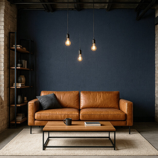 Dutch Wallcoverings Dutch Wallcoverings - Renaissance - Water Marked Fabric Blue - Vliesbehang - 10m x 53cm - RE521086