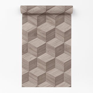 Dutch Wallcoverings Vliesbehang - Renaissance - Natural Cube Taupe- RE521092