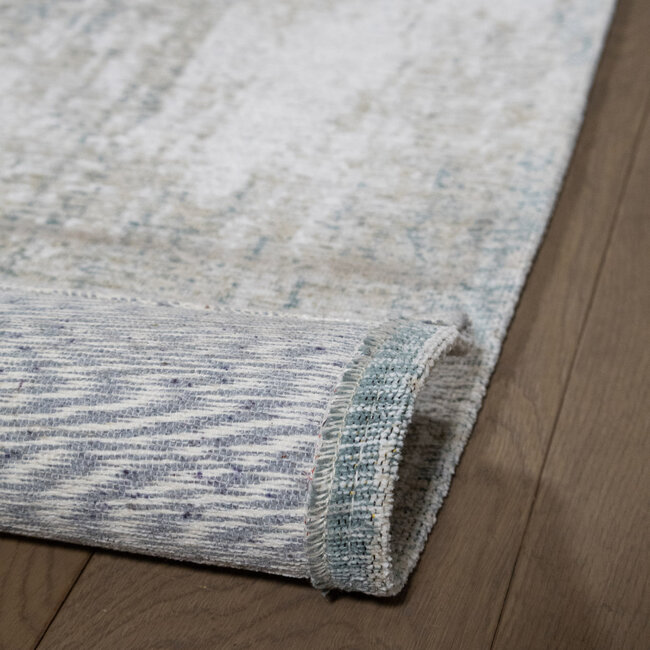 Dutch Lifestyle - Argentella 13 blauw/natuur - PES/Katoen/Viscose - Vloerkleed - Beige