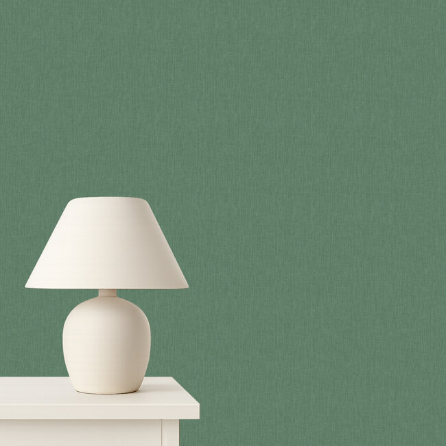 Dutch Wallcoverings Dutch Wallcoverings - Arcadia- uni Solena donkergroen - Vliesbehang - 10m x 53cm - A71009