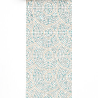Dutch Wallcoverings Vliesbehang - Artifice- mozaïek tegel grijs/petrol - M763-01