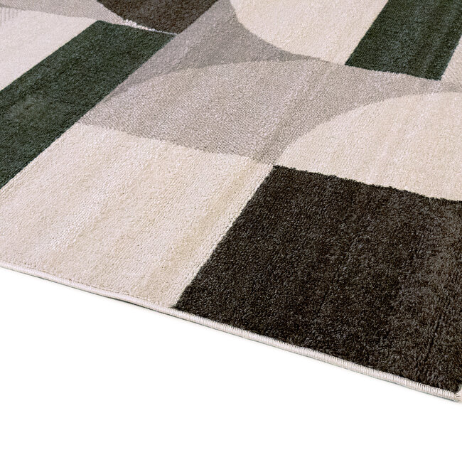 Dutch Lifestyle - Brooklyn A - PP/Jute/PES/Latex - Vloerkleed - Bruin/groen