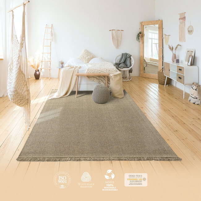 Dutch Lifestyle - Lana taupe - Wol - Vloerkleed - Taupe