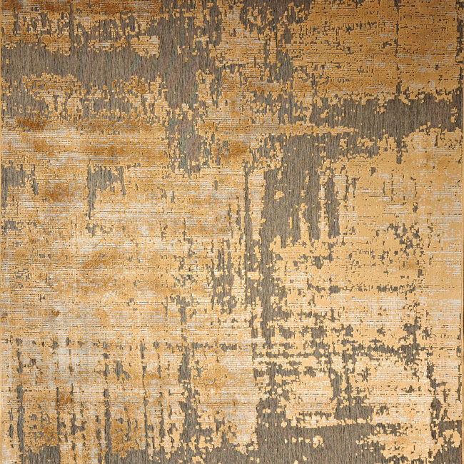 Dutch Lifestyle - Lux 1 Zwart/goud - Viscose/Katoen - Vloerkleed - Zwart/Goud