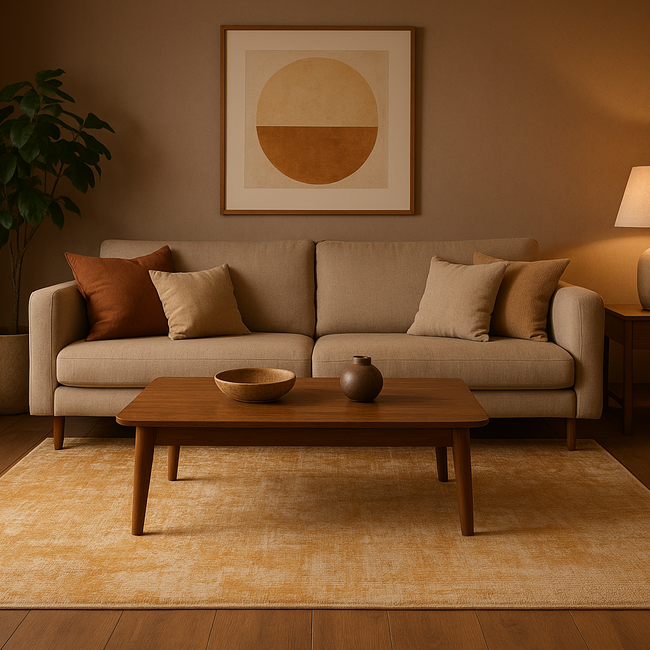 Dutch Lifestyle - Lux 2 Beige/oker - Viscose/Katoen - Vloerkleed - Beige/oker